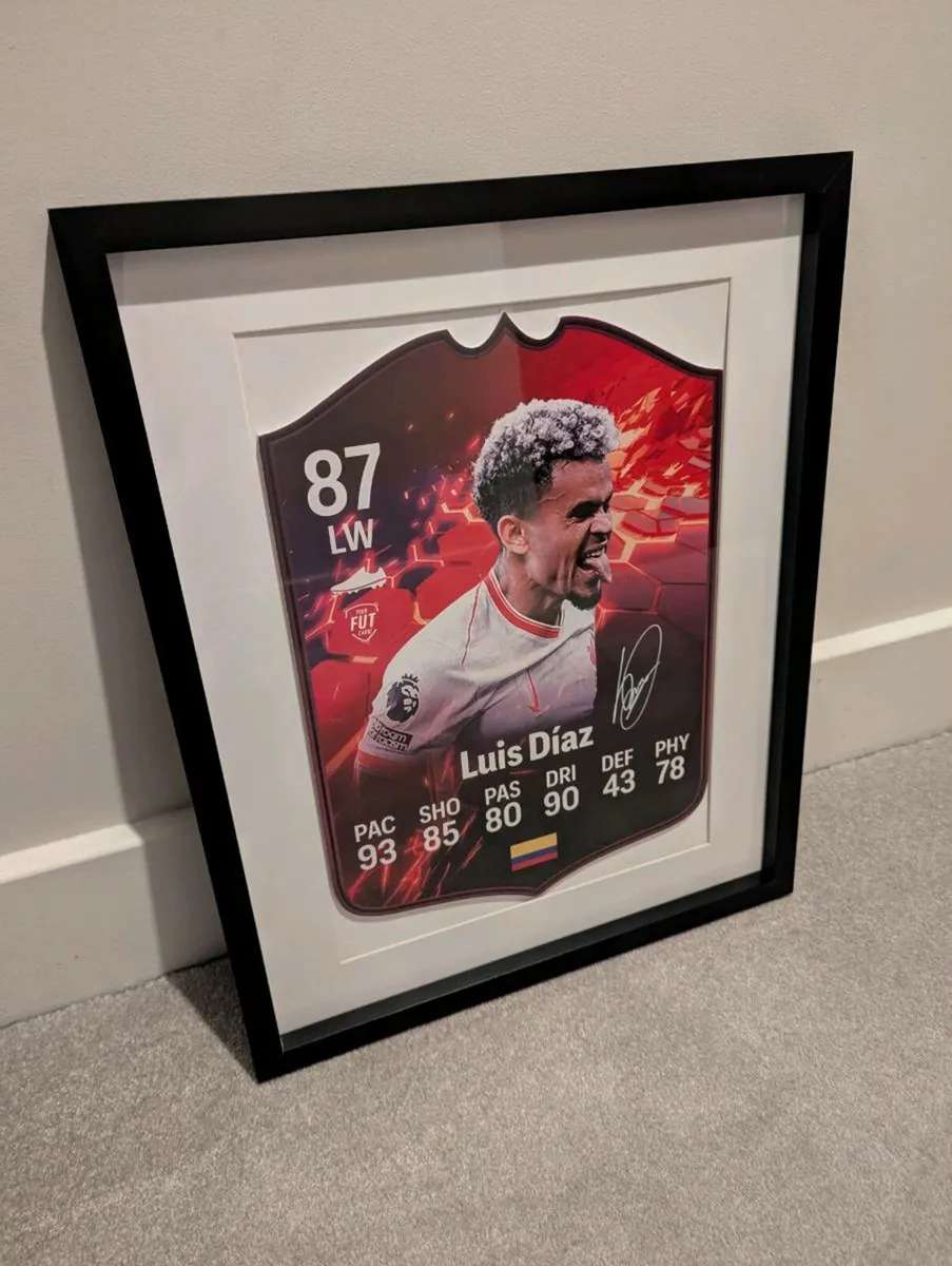 Luis Diaz Liverpool FC signed 16 x 12 FUT card - Image 1