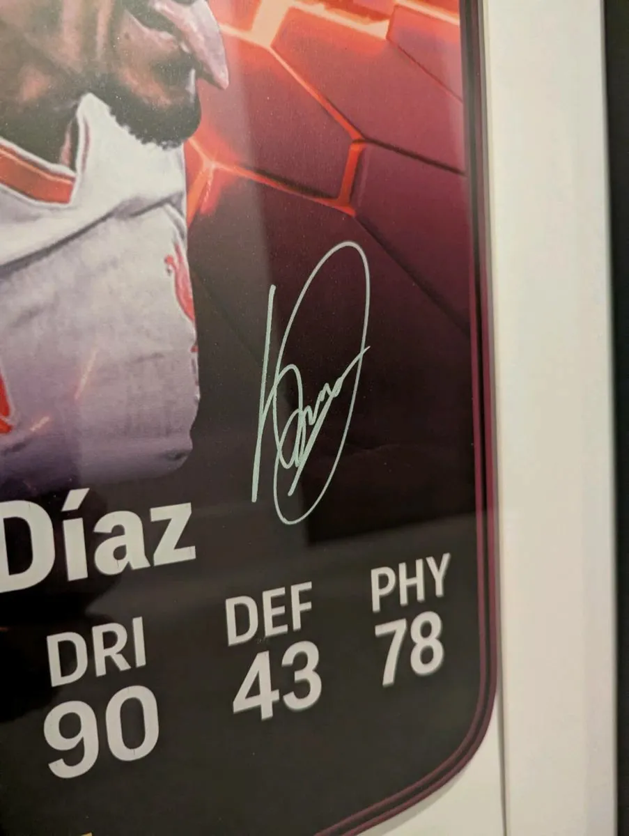 Luis Diaz Liverpool FC signed 16 x 12 FUT card - Image 2