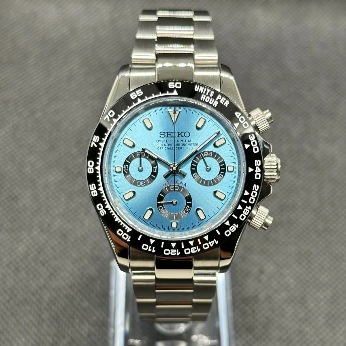 Seiko Daytona Style Mod 40mm Automatic Watch - Image 1