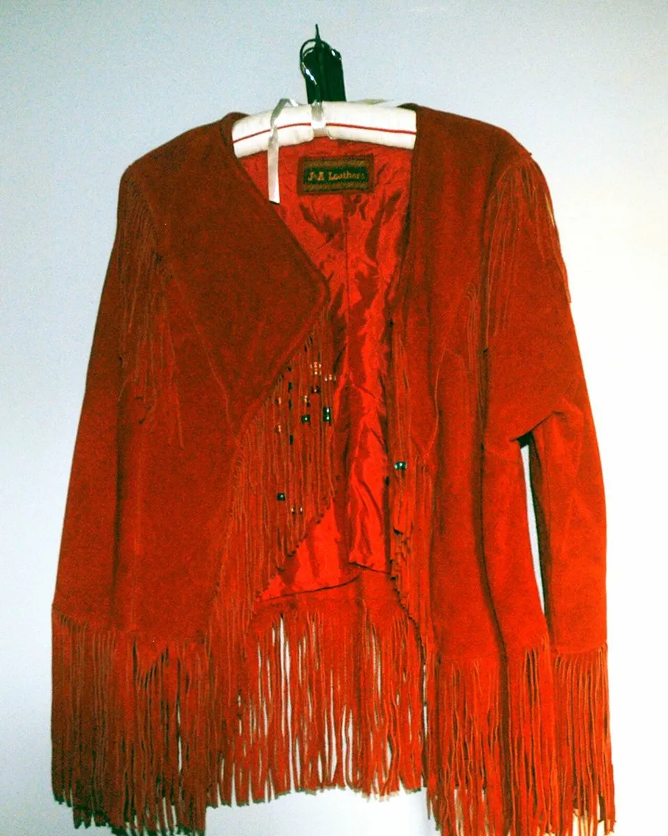Red Leather Cowboy Jacket, J & A Leathers, Mexico - Image 1