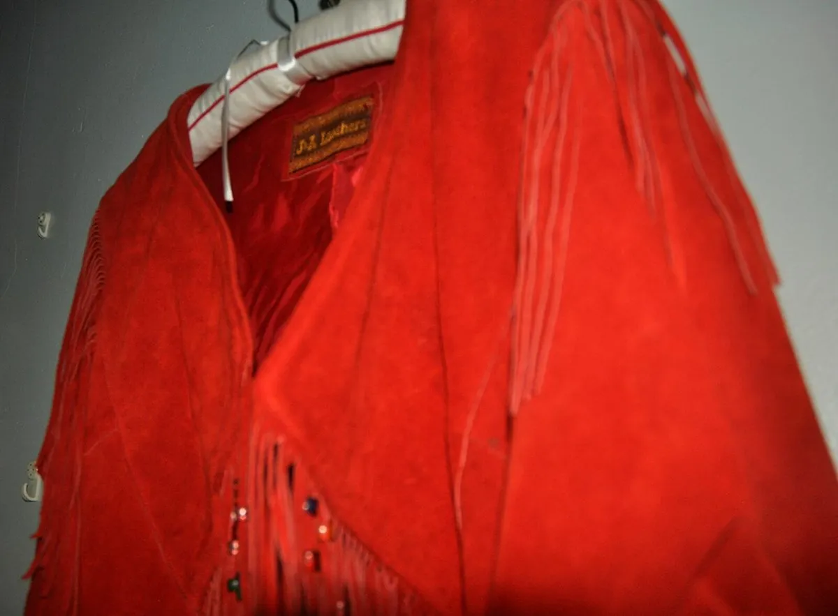 Red Leather Cowboy Jacket, J & A Leathers, Mexico - Image 4