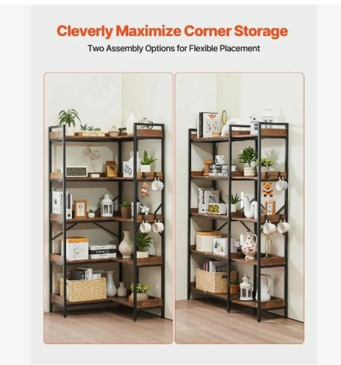 5 Tier Corner Bookshelf - Image 2