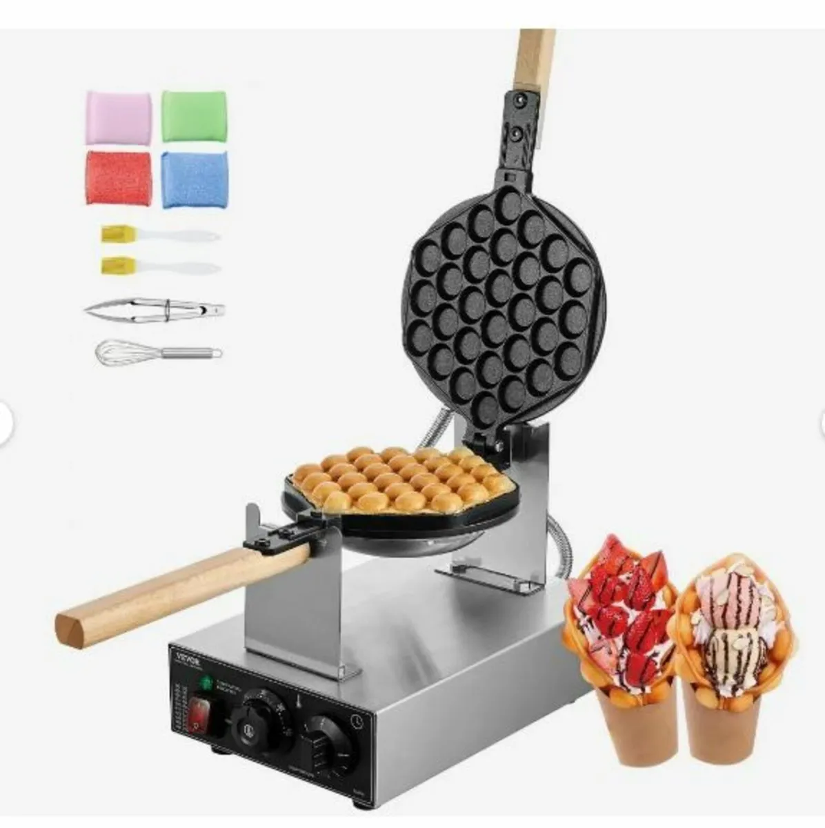 Commercial Bubble Waffle Maker, 1400W - Image 1