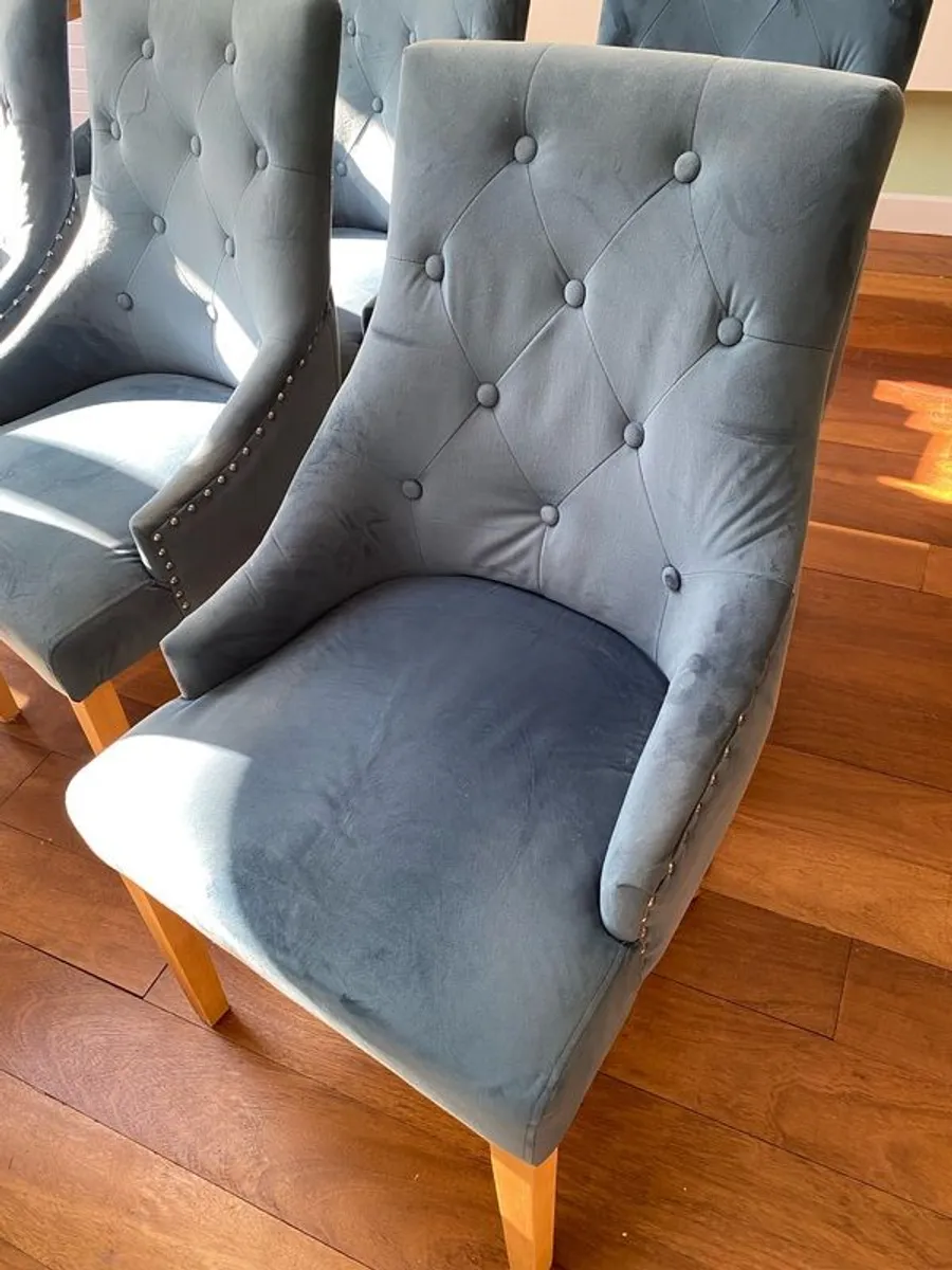 Set of 8 Velour Dining Chairs - Image 2