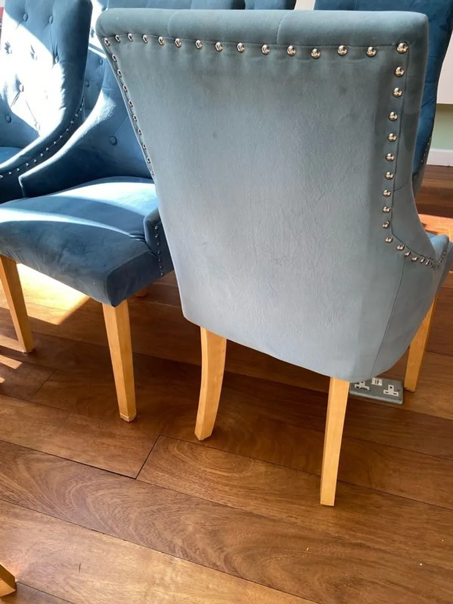 Set of 8 Velour Dining Chairs - Image 3