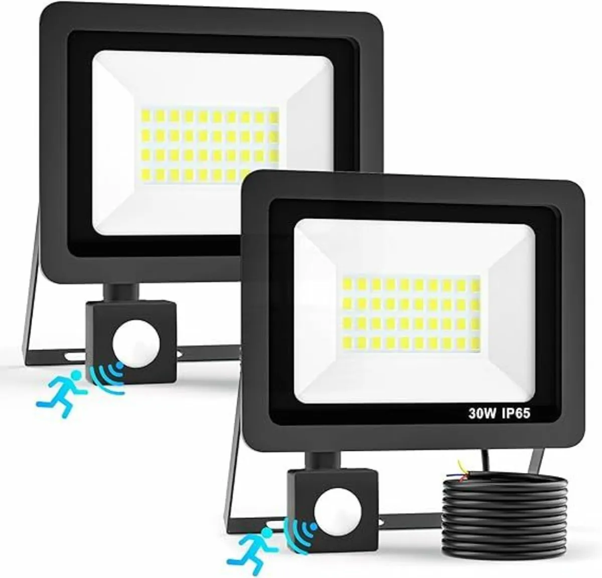 30W Security Lights Outdoor Motion Sensor, 3000LM