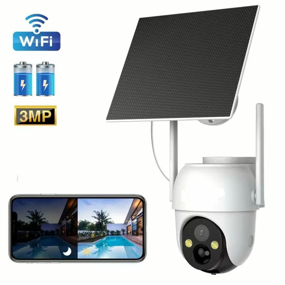 Solar Panel Wireless Security Camera – FHD Outdoor - Image 1