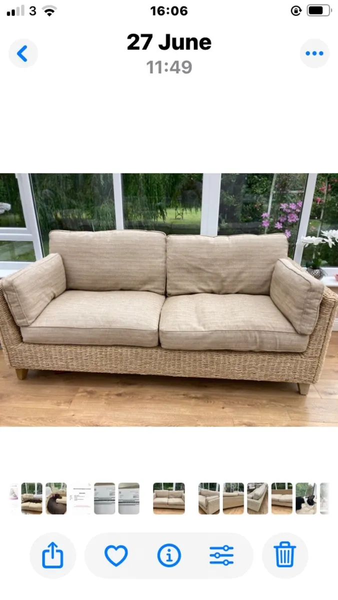 Large Rattan Sofa - Image 1