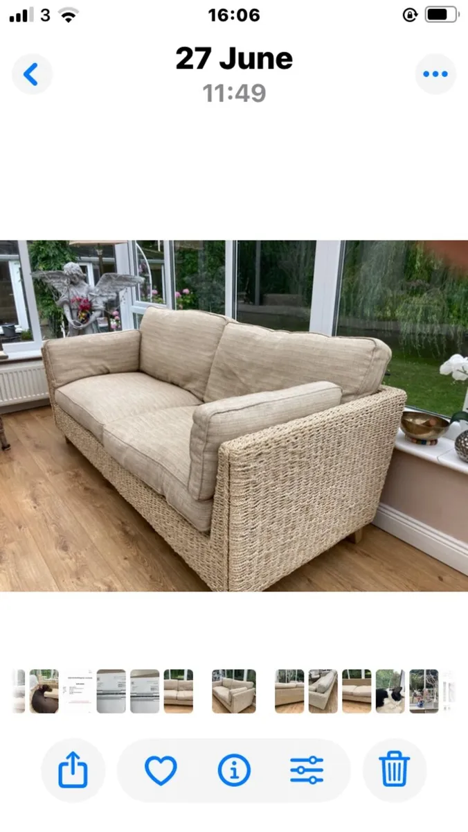 Large Rattan Sofa - Image 2