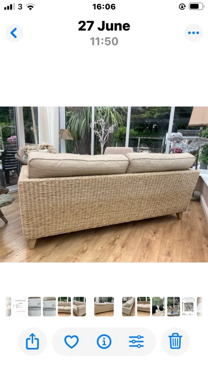 Large Rattan Sofa - Image 3