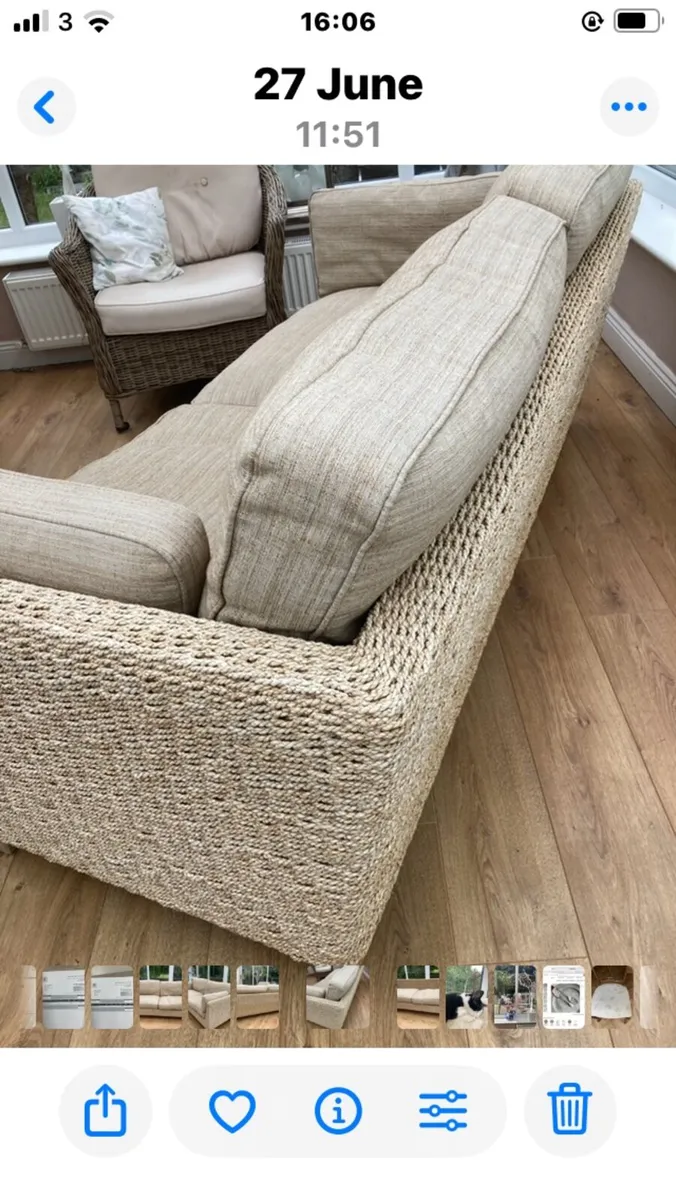 Large Rattan Sofa - Image 4