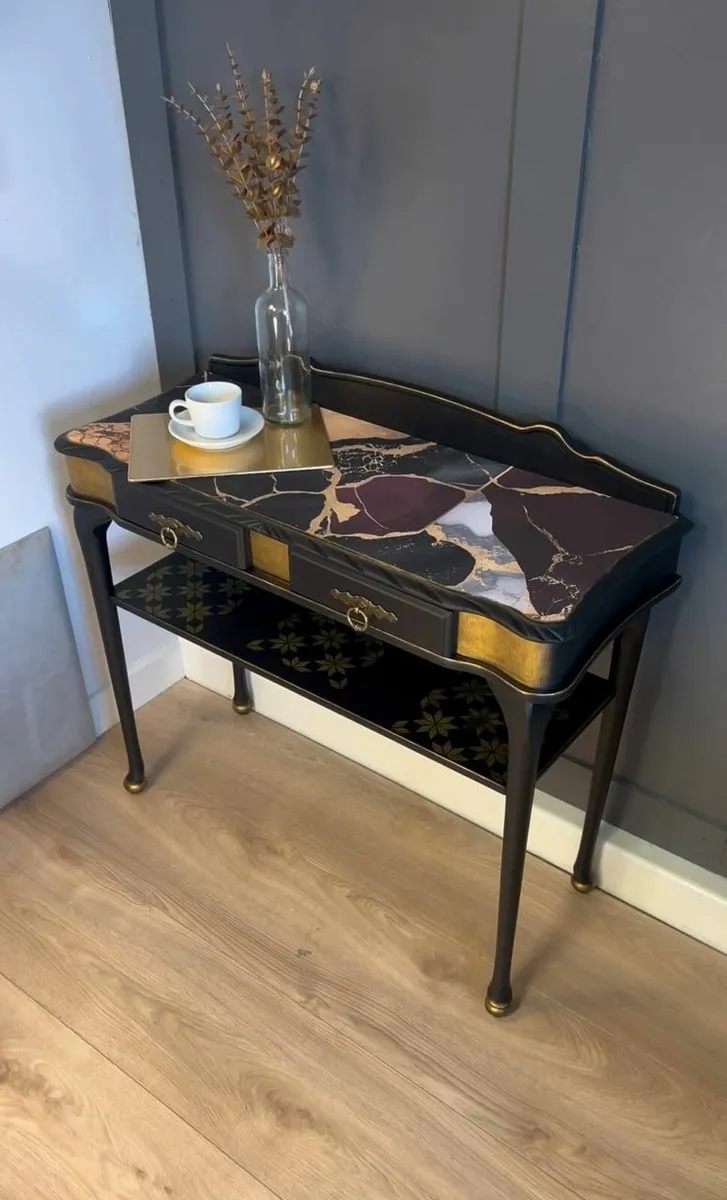 Bespoke Black and Gold Console Table - Image 2