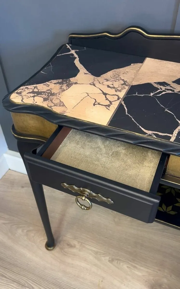 Bespoke Black and Gold Console Table - Image 4