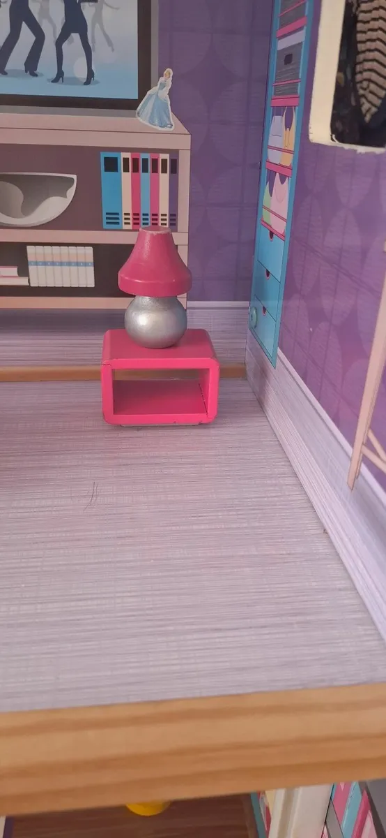 Wooden Pretend Play Dolls House with accessories - Image 3