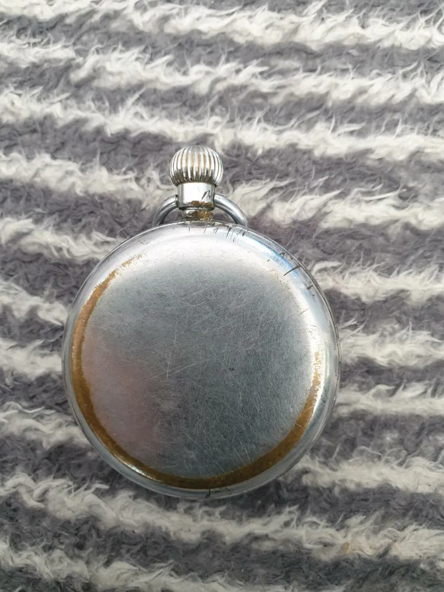 VINTAGE SWINES. CHROME  POCKET WATCH  PARTS REPAIR - Image 2