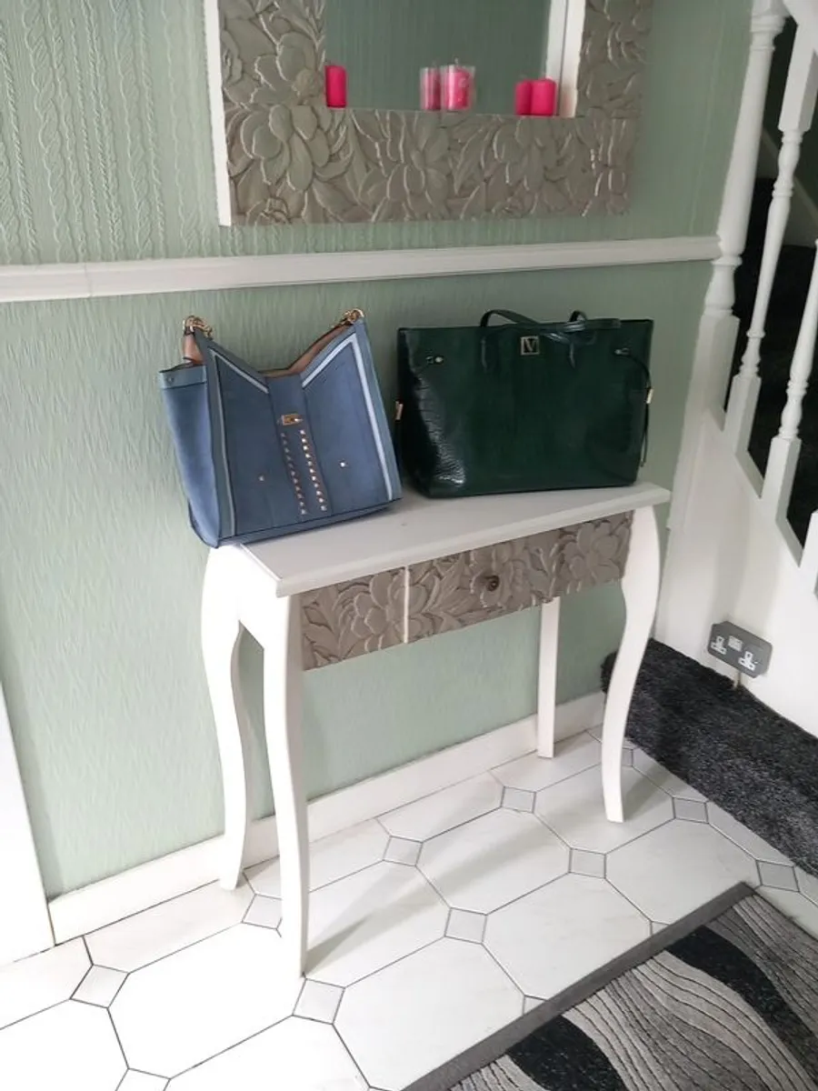 Two handbags for sale one Victoria secret crocodile 25euro blue swede river island 15euro  clondalkin area cash only
