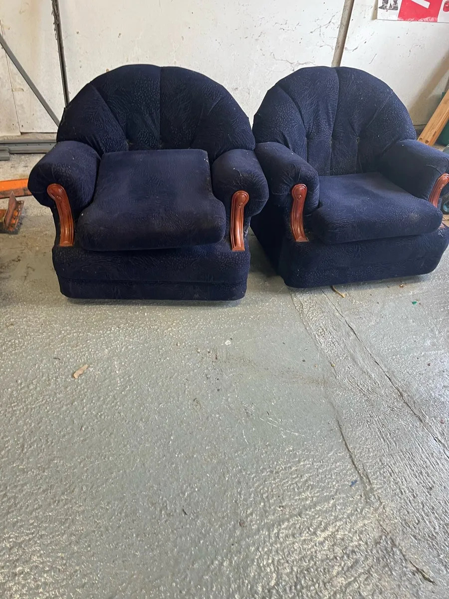 Blue 3 piece suite - Image 2