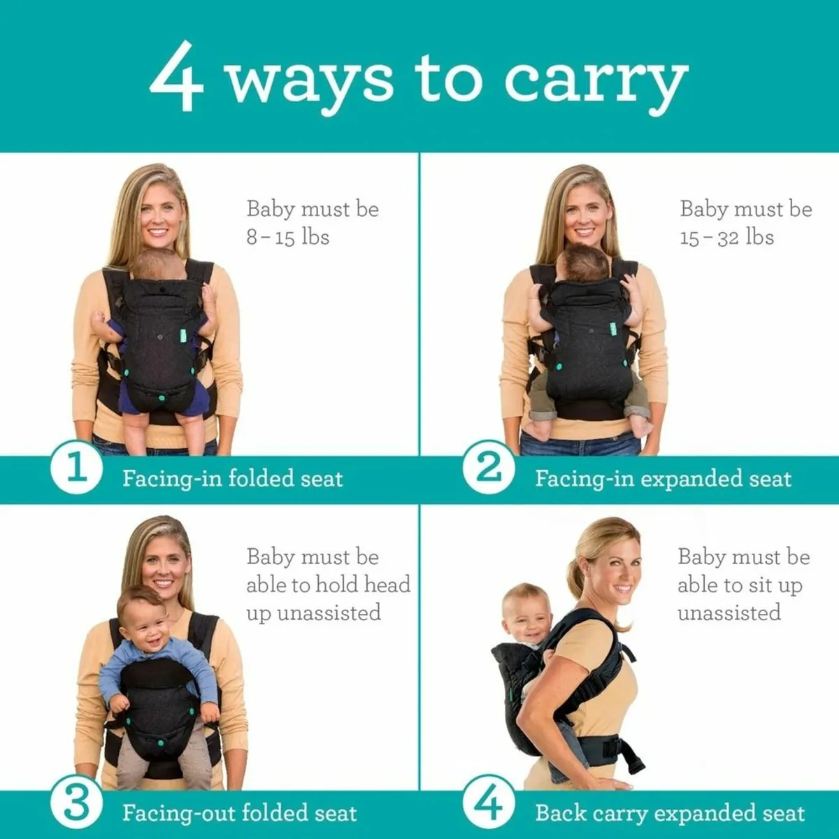 Infantino Flip Baby Carrier & Mosses Basket - Image 2