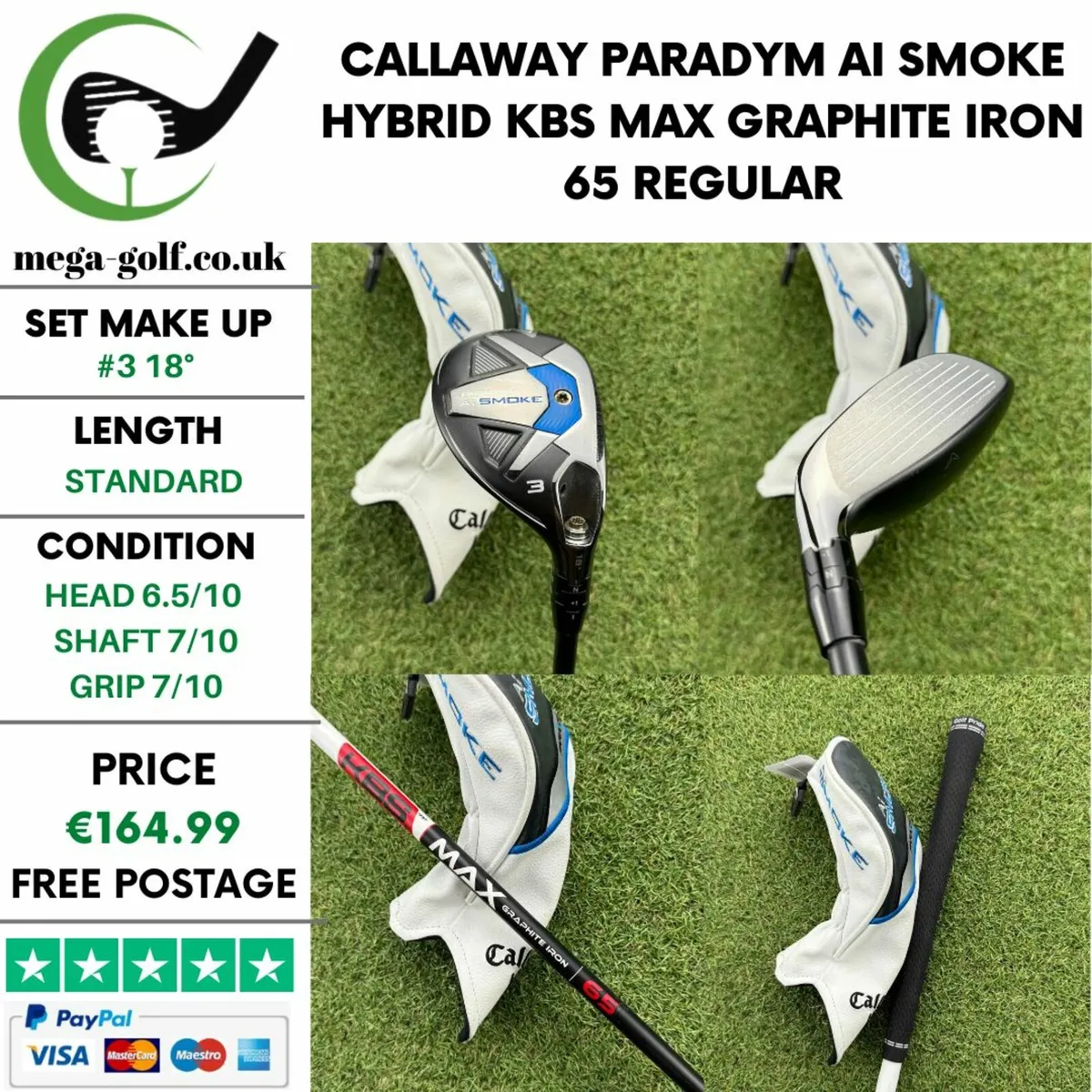 Callaway Paradym Ai Smoke Hybrid / #3 18° /Regular - Image 1
