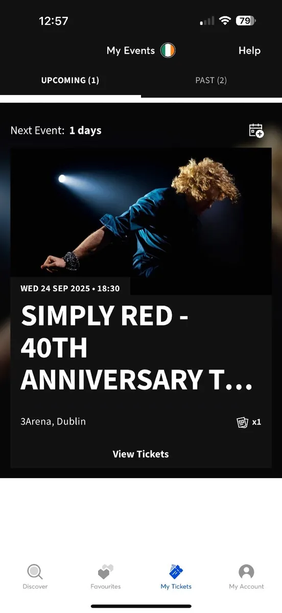 Simply Red ticket - Image 1