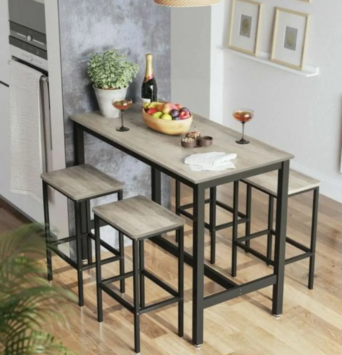 New Vintage Bar Table Set with 2 Stools - FREE P&P - Image 1