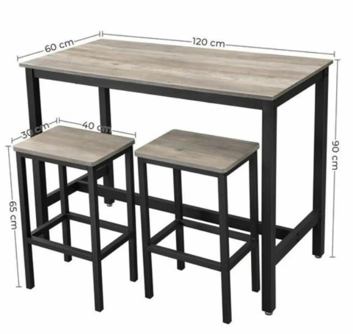 New Vintage Bar Table Set with 2 Stools - FREE P&P - Image 3