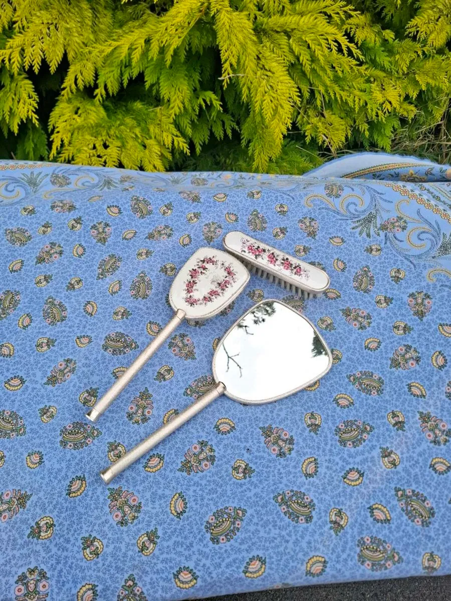 Vintage mirror and brush set postage possible - Image 2