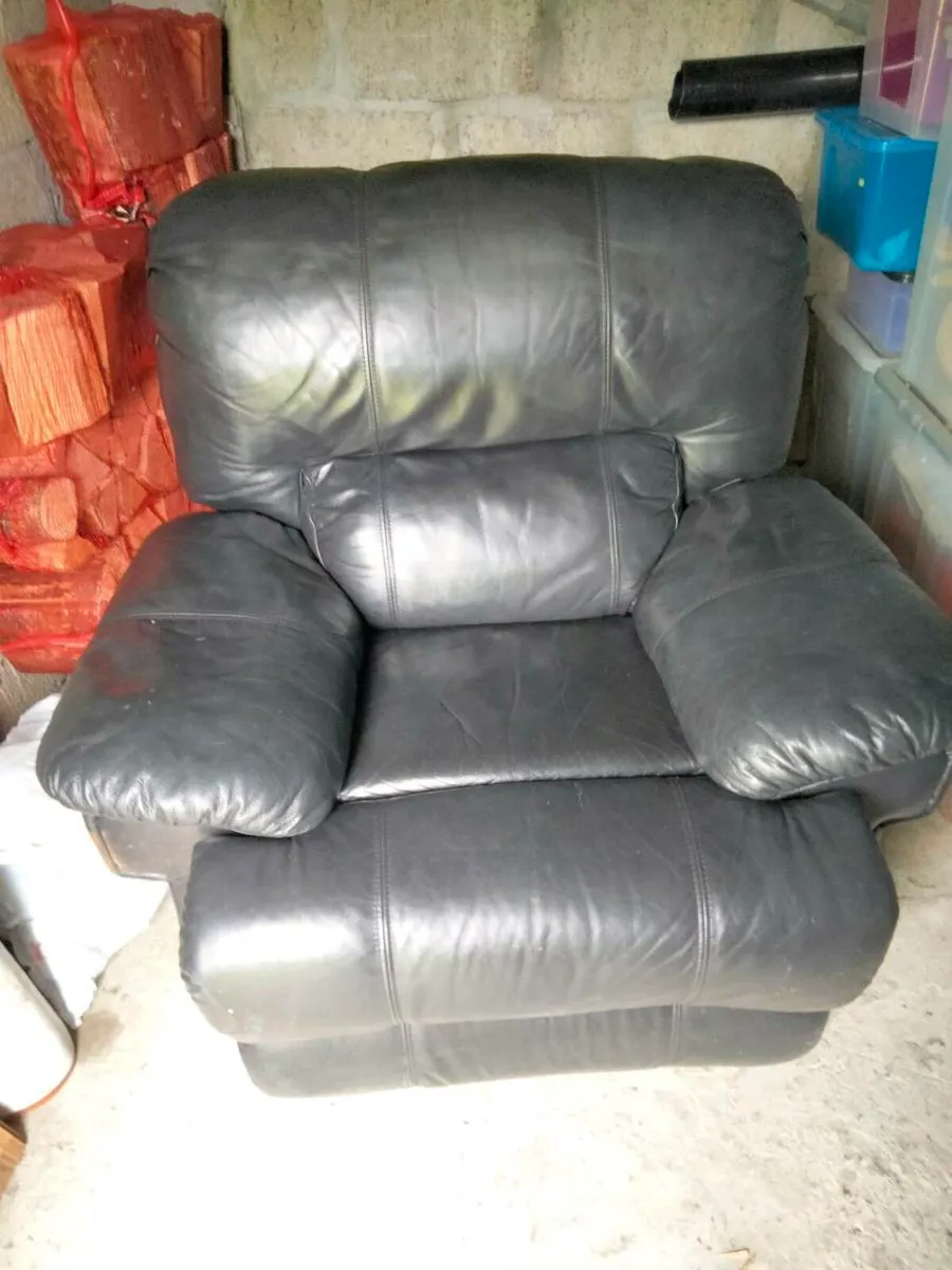 Leather black armchair