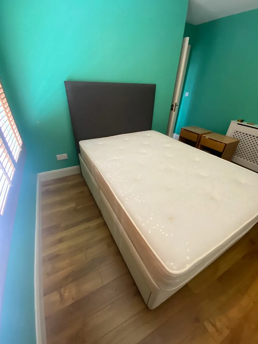 Double Divan Bed with Mattress & Headboard - Image 1