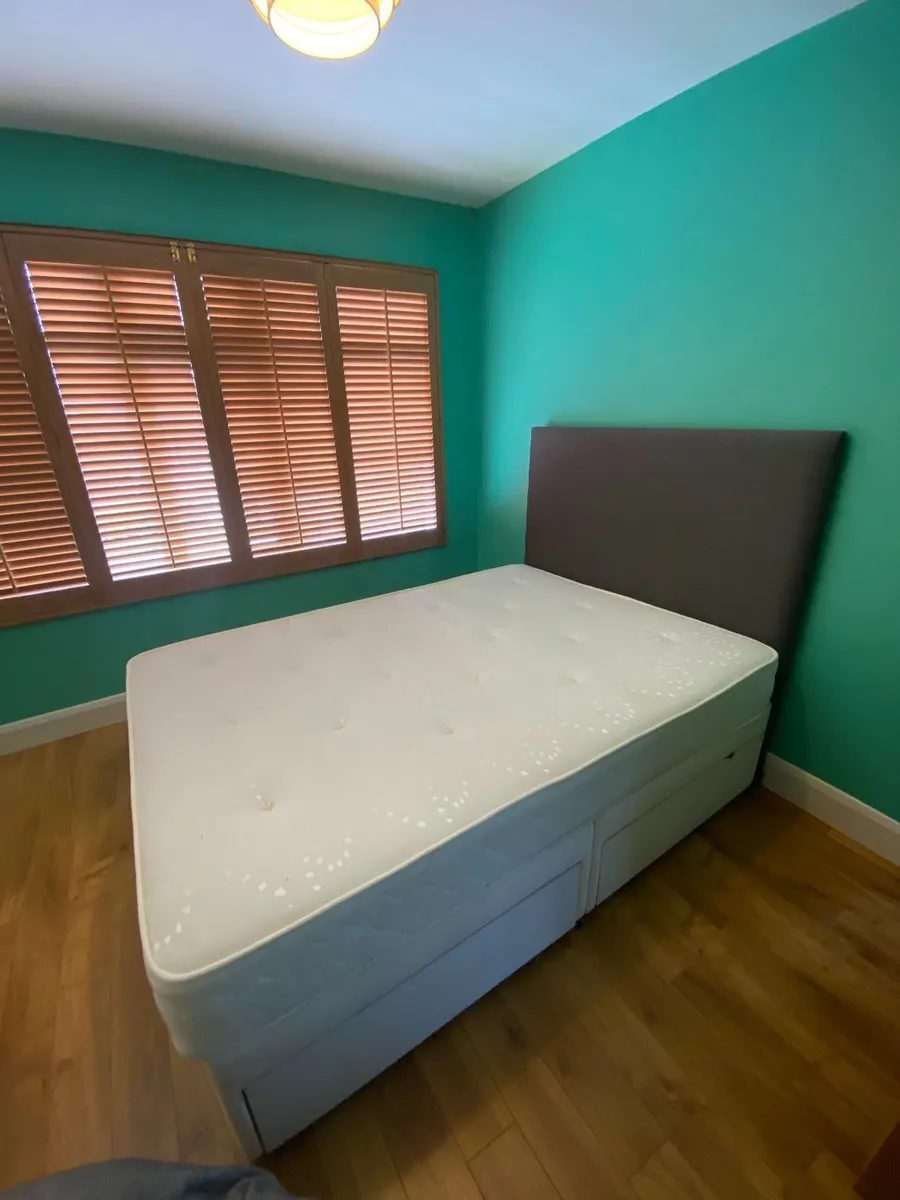 Double Divan Bed with Mattress & Headboard - Image 3