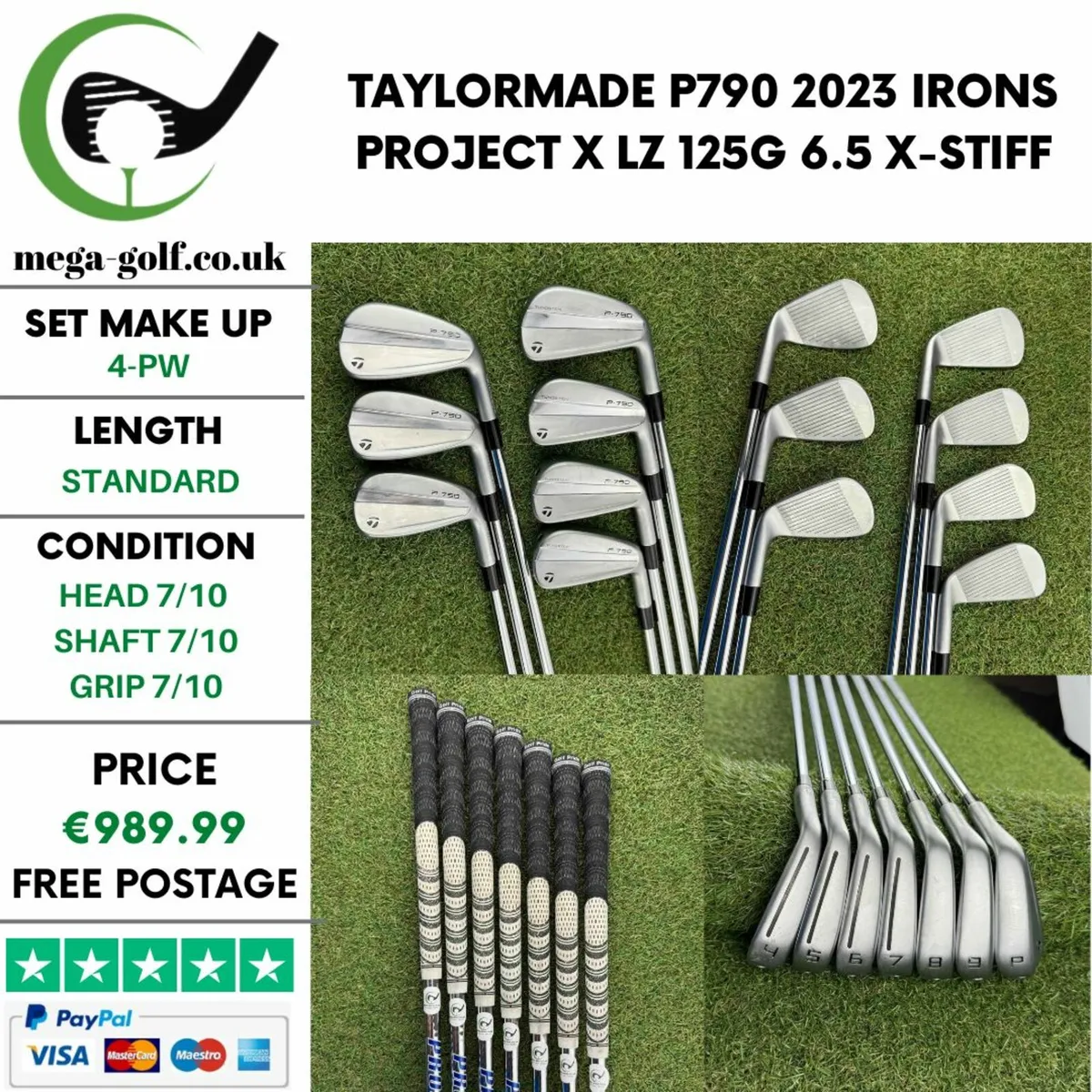 Taylormade P790 2023 Irons / 4-Pw / X-Stiff - Image 1