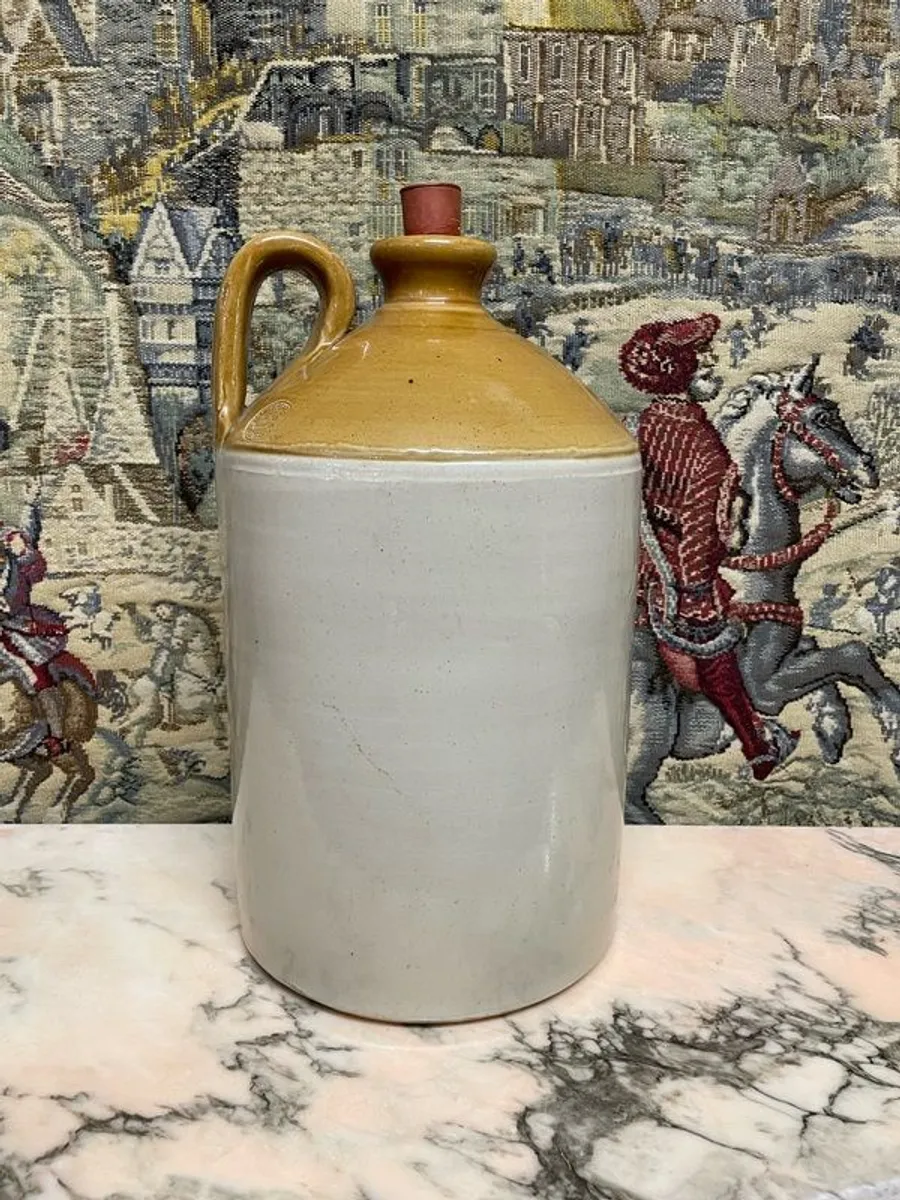Antique English Stoneware Wine Jug or Flagon by James Pearson, Chesterfield - Image 1