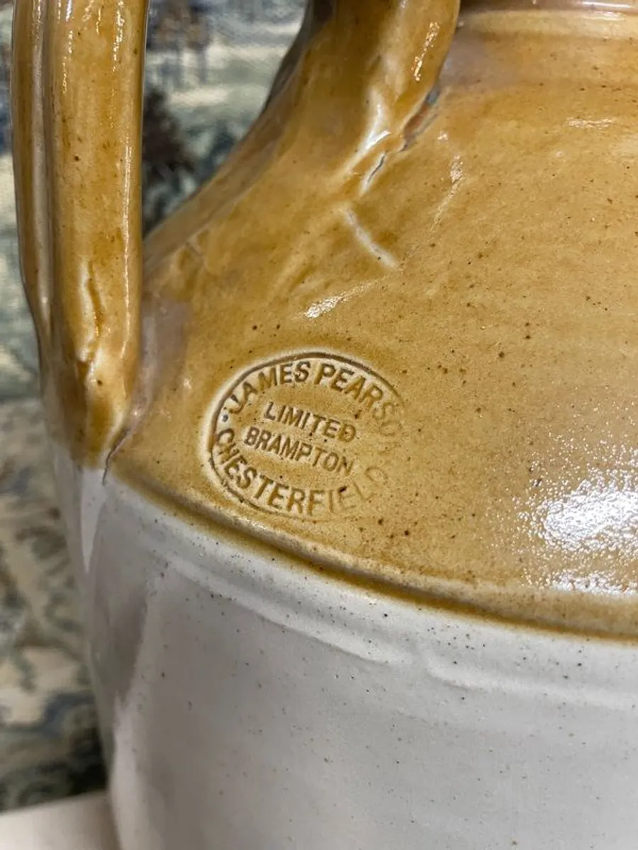 Antique English Stoneware Wine Jug or Flagon by James Pearson, Chesterfield - Image 3