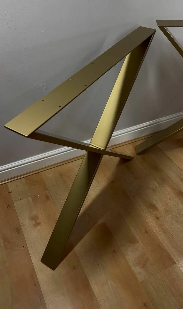 Gold X-Type Metal Table Legs 86x80 cm - Image 3