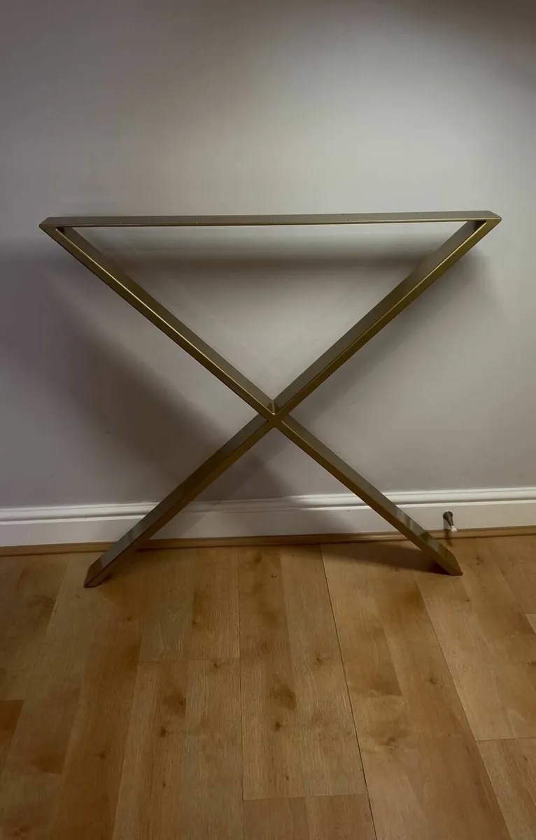 Gold X-Type Metal Table Legs 86x80 cm - Image 1