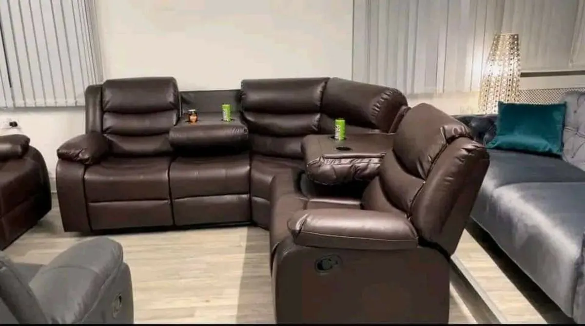 Sorrento Roma Dark Brown Leather Recliner Sofa - Image 1