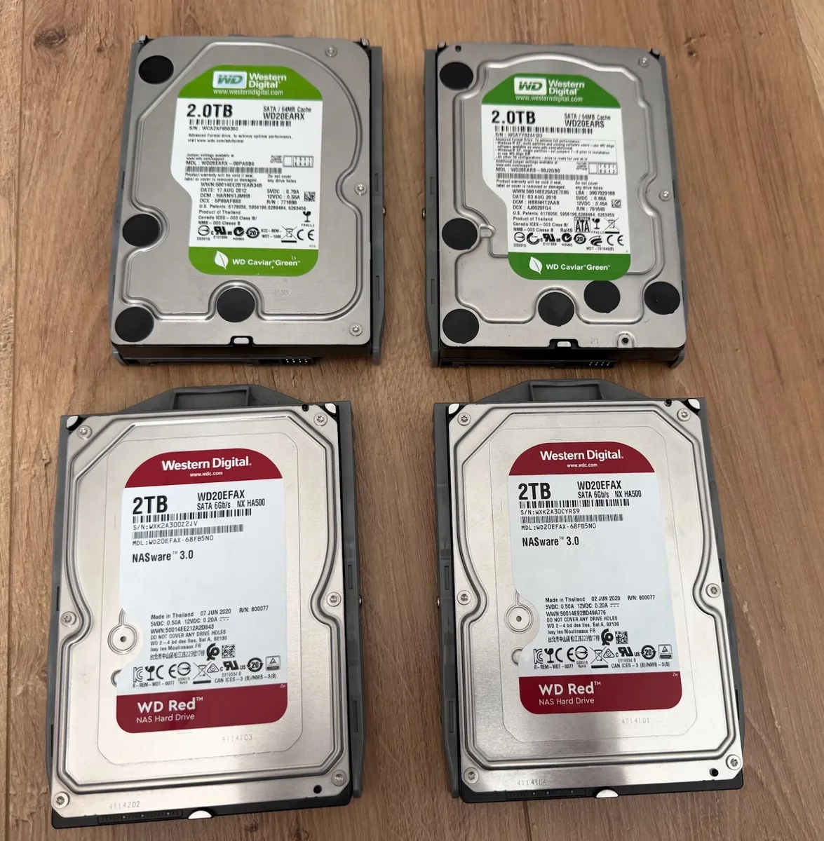 4 x Western Digital 2TB Hard Drives - Image 1