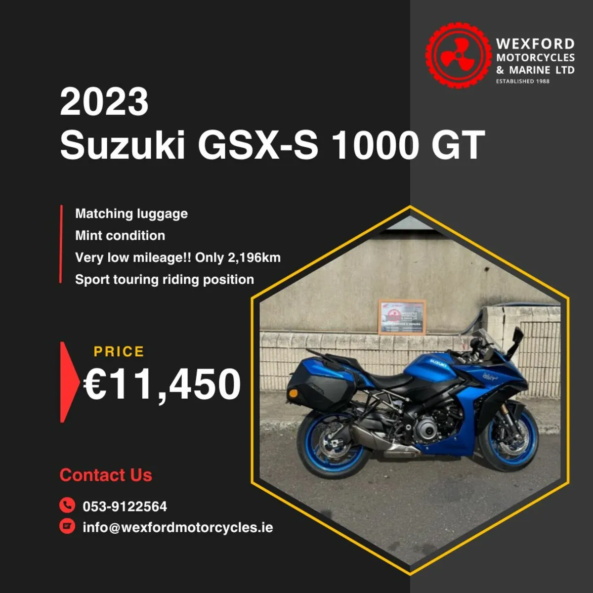 2023 Suzuki GSX-S 1000 GT !!Very Low Milage!! - Image 1