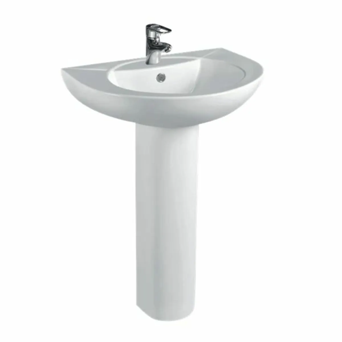 White Ceramic Toilet –Two-Piece Pedestal Basin Set - Image 2