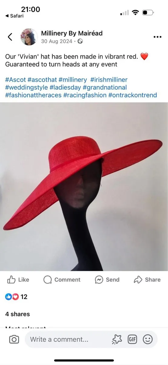 Black statement wide brim hat