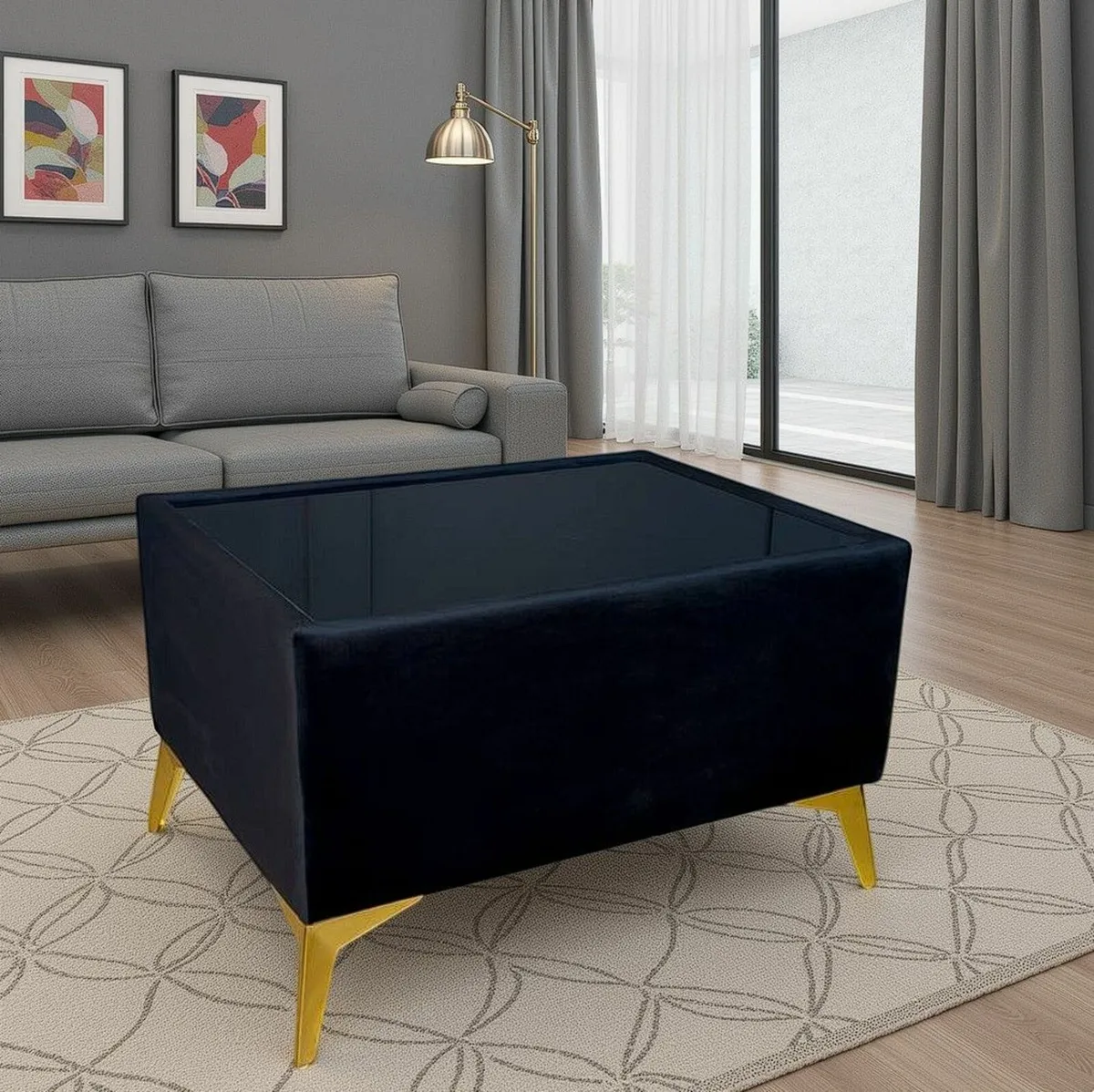 Velvet Coffee Table Black - Image 1