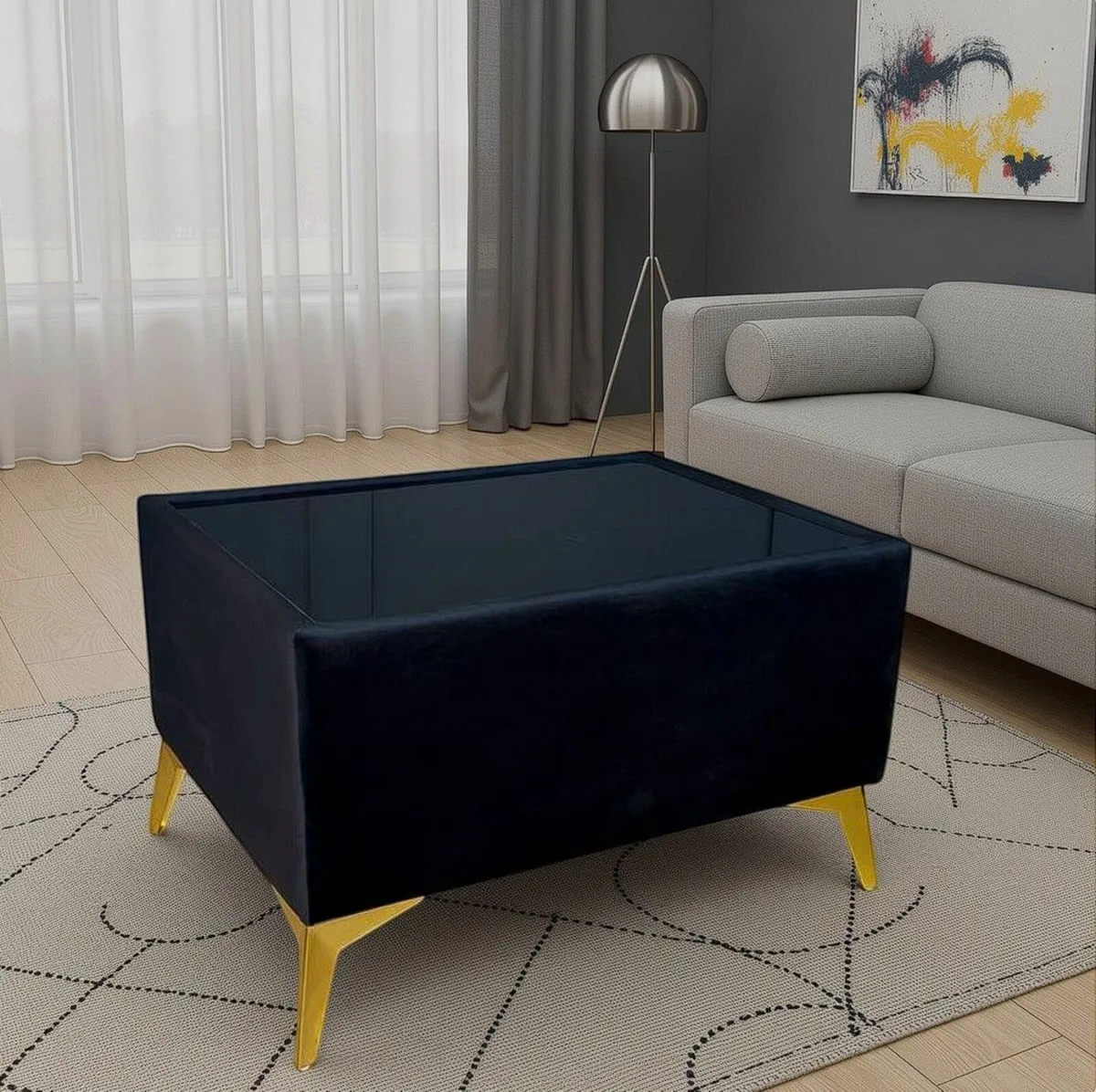 Velvet Coffee Table Black - Image 4