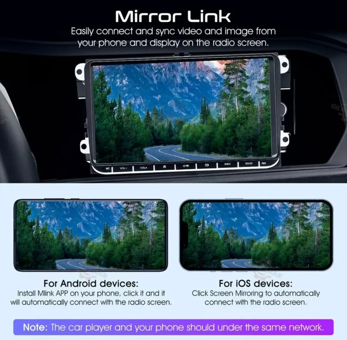 For VW GOLF MK5 MK6 9" Apple Carplay Car Radio - Image 4