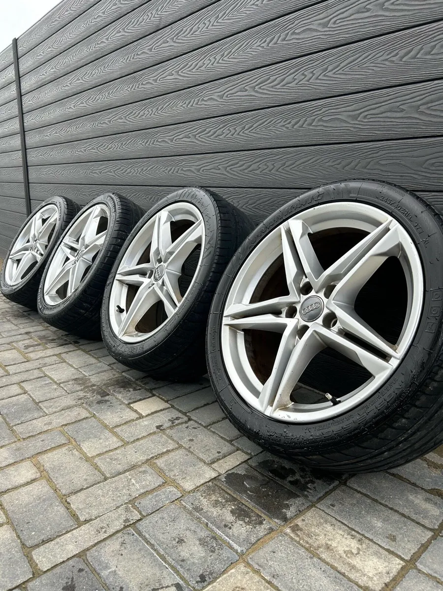 18”  GENUINE AUDI A5 ALLOYS WHEELS & TYRES - Image 1