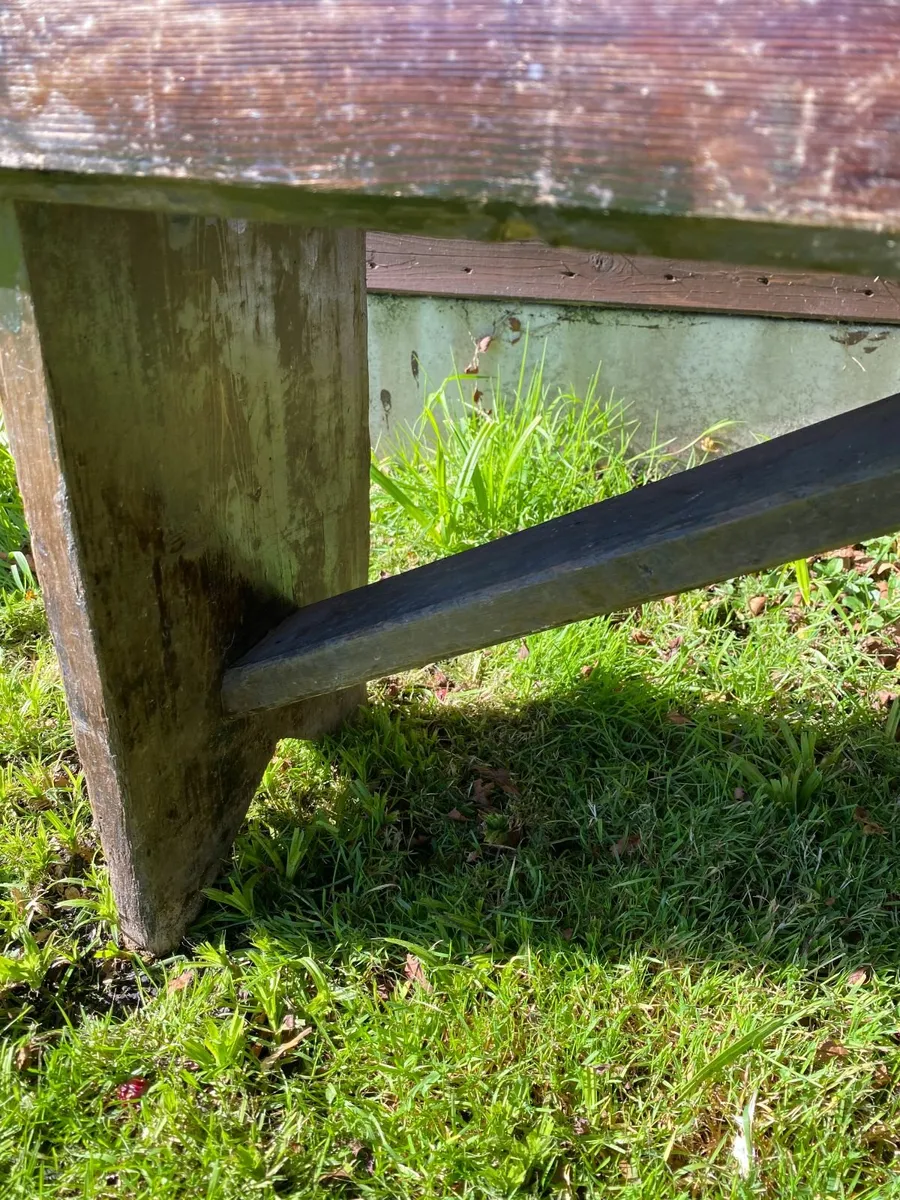 Antique Pitch Pine Bench Benedictin School Wexford - Image 2