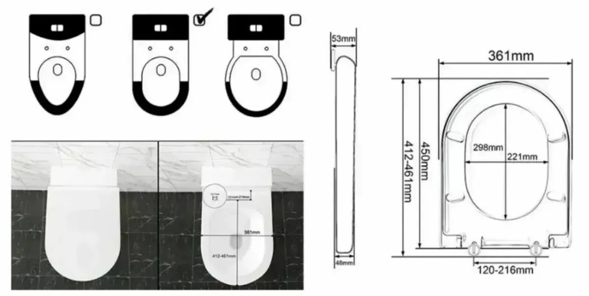 Toilet Seat Soft Close – Cover and System Lid - Image 2