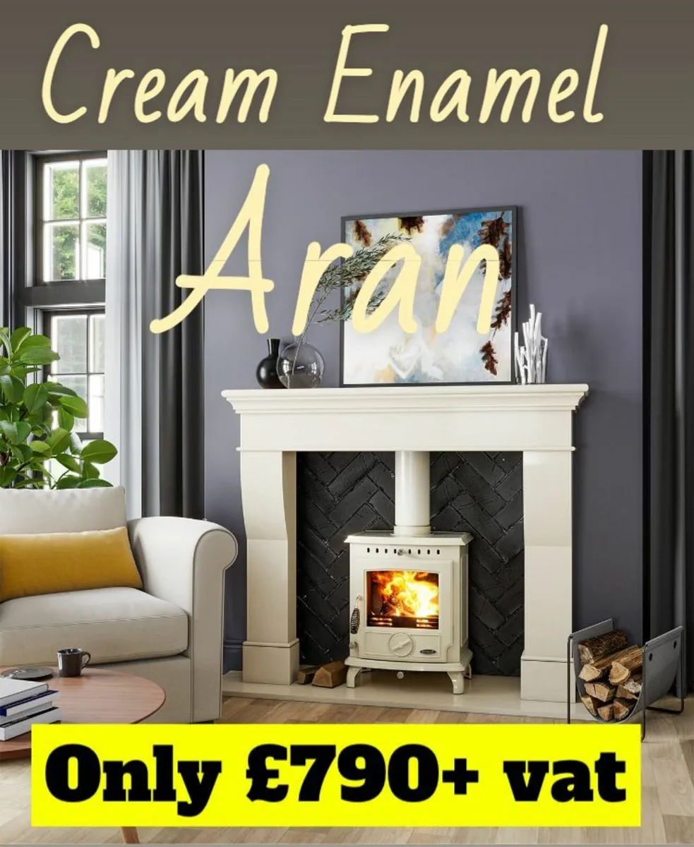 Cream Enamel 5kw Non-Boiler Stove - Image 1