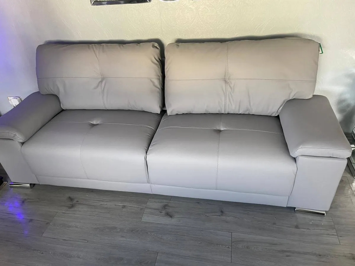 Hanson Faux Leather Sofa Set - Image 2