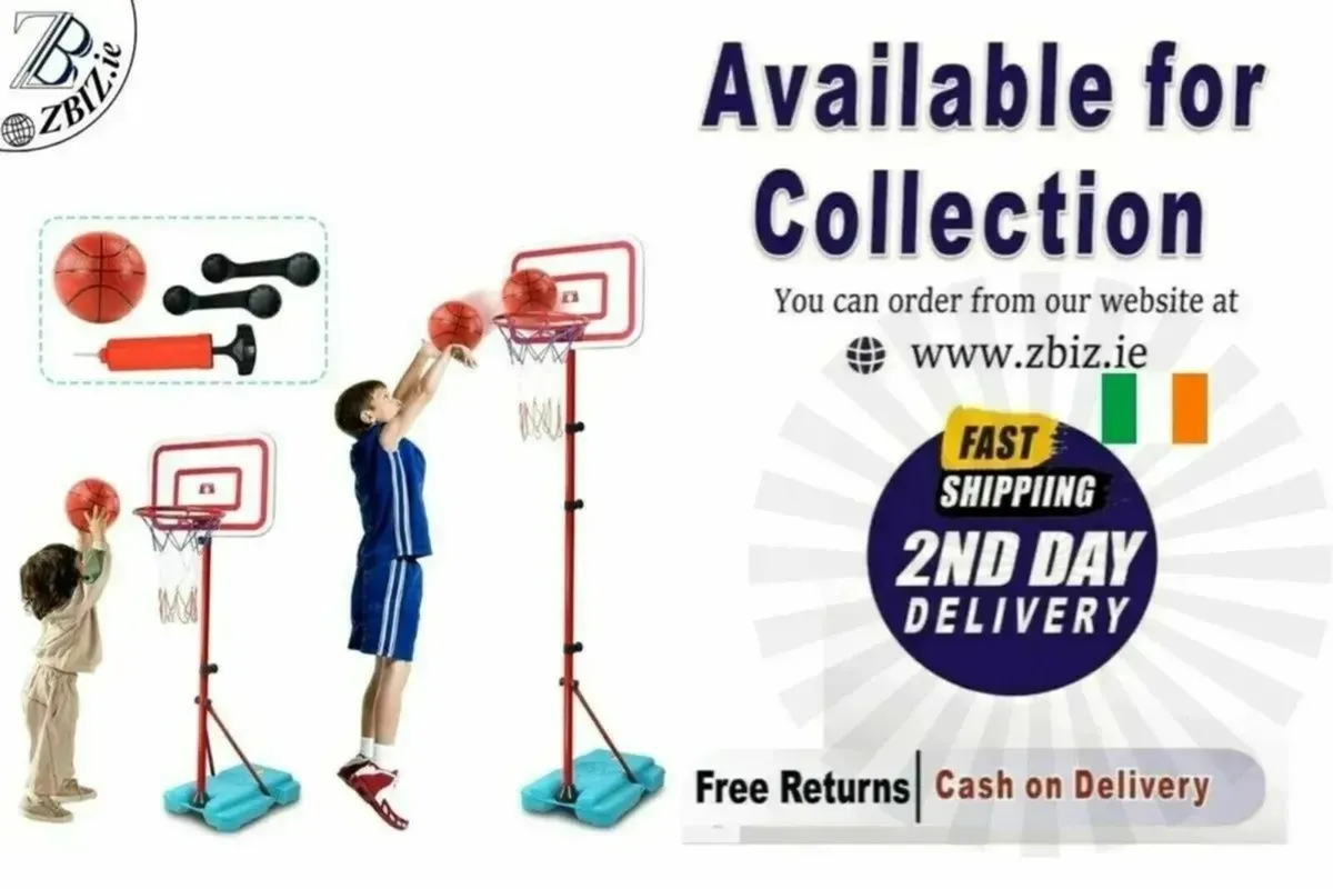 Kids Basketball Hoop Set –Stand with Inflator Pump - Image 1