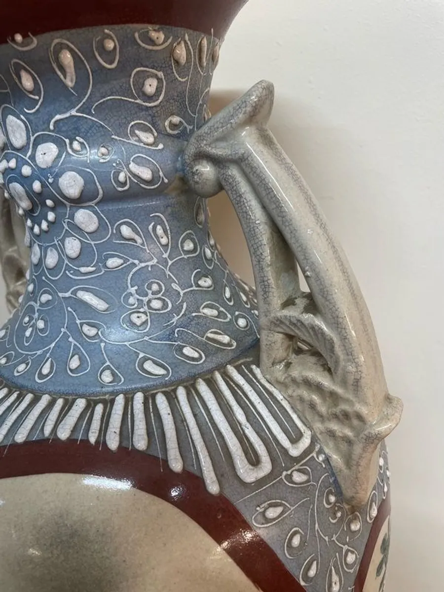 Japanese Satsuma Style Baluster Vases - Image 2